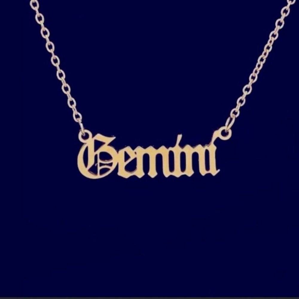 12 Astrological Letter Pendants Gold Necklace 925 - Picture 4 of 13